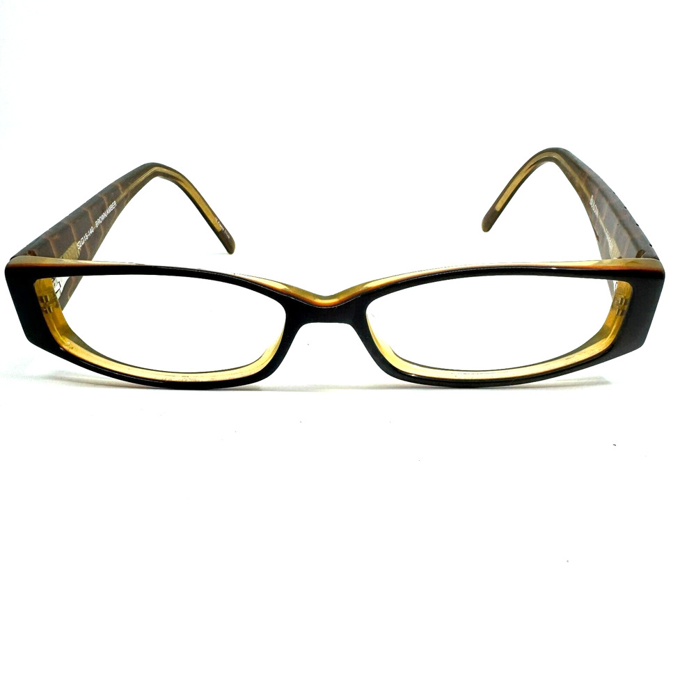 Bulova Eyeglasses Frame Brown Rectangle Trapani Orange Full Rim 52-15-140 H10174